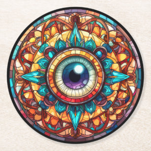 Drakenoog Ronde Kartonnen Onderzetter