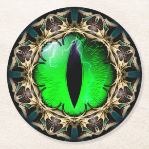 Drakenoog Ronde Kartonnen Onderzetter