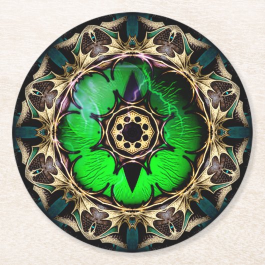 Drakenoog Ronde Kartonnen Onderzetter (Voorkant)