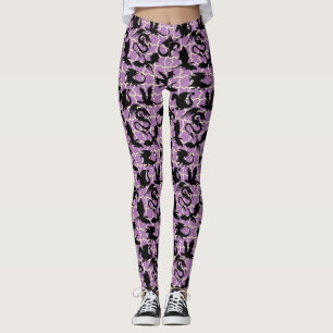 Drakenpatroon 01.wx4x4.blue paarse BG Leggings