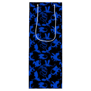 Drakenpatroon 02 blue.bwx4 Black BG Wijn Cadeautas