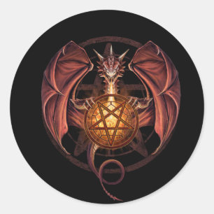 Drakenpentagram Ronde Sticker
