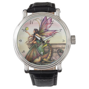 Drakens Bollen Fee en Draak Fantasy Kunst Horloge