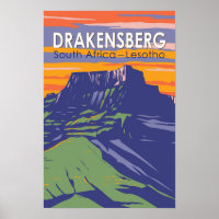 Drakensberg Zuid-Afrika Lesotho Reis Kunst Retro