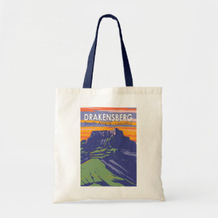 Drakensberg Zuid-Afrika Lesotho Travel Art Retro Tote Bag