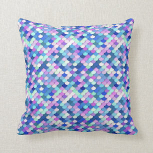 "Drakenschalen" — blauw, orchidee en lavender Kussen