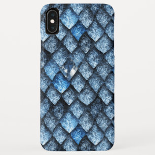 Drakenschalen/blauwe edelstenen iPhone XS max hoesje