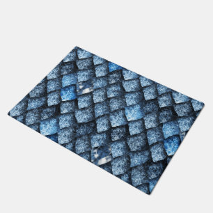 Drakenschalen/blauwe edelstenen deurmat