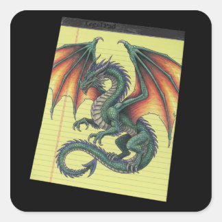 Drakenschetsmok Vierkante Sticker