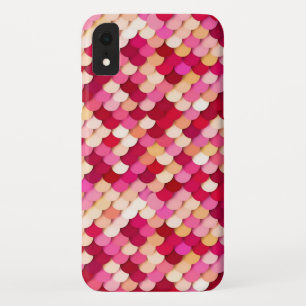 "Drakenschubben" - magenta, hete roze en perzik iPhone XR Hoesje