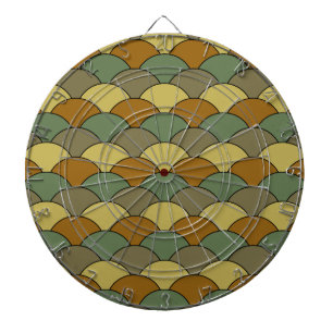 Drakenschubben, waaier, golven, Seigaiha, camoufla Dartbord