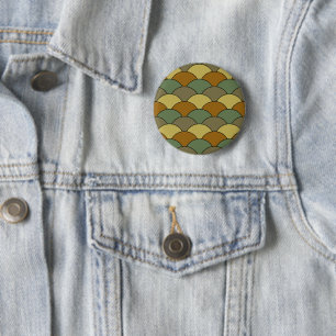 Drakenschubben, waaier, golven, Seigaiha, camoufla Ronde Button 5,7 Cm