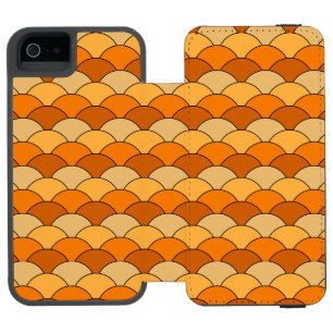 Drakenschubben, waaier, golven, Seigaiha, oranje