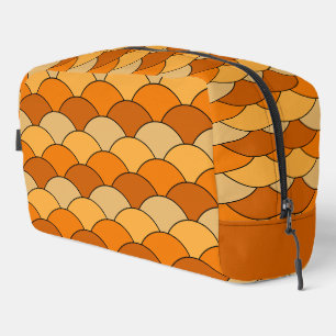 Drakenschubben, waaier, golven, Seigaiha, oranje Toilettasje