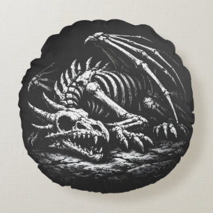 Drakenskelet — door BurnsInHell Rond Kussen