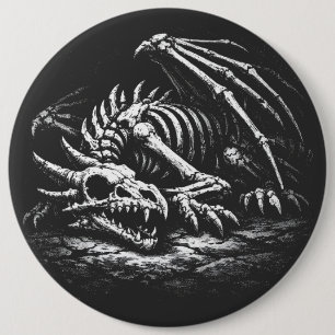 Drakenskelet — door BurnsInHell Ronde Button 6,0 Cm