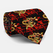 Drakenslang Vuur Lucky Energy Stropdas (Opgerold)