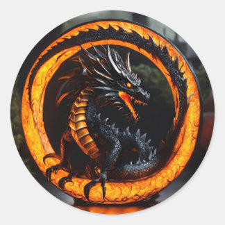 Drakenstiker Ronde Sticker