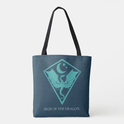 Drakensymbool met aangepaste Canvas tas tekst (Achterkant)