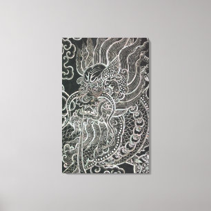 drakentribale kunst canvas afdruk