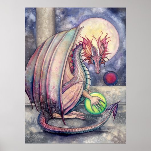 Drakentroon Fantasie Kunstposter Poster (Voorkant)