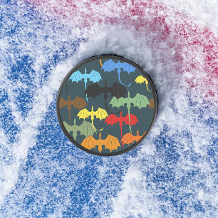 Drakenvleugel Blauwe Vlucht Fantasie Hockey Puck
