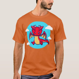 Drakenvliegende Cartoon bevestigen T-shirt