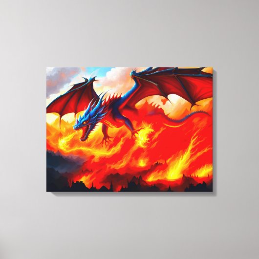 Drakenvuur Canvas Afdruk (Voorkant)