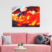 Drakenvuur Canvas Afdruk (Insitu (Woonkamer))
