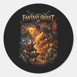 Drakenvuur Quest Ronde Sticker
