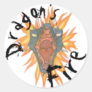 Drakenvuur Ronde Sticker