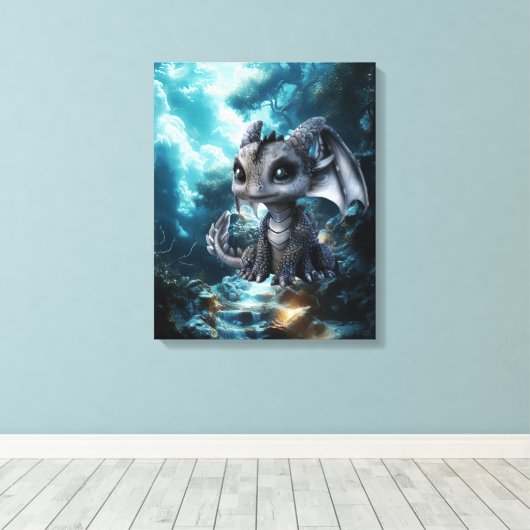 Drakenwereld Canvas Afdruk (Insitu (Houten vloer))