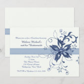 Drama en Fanfare Blue Invitation Kaart (Voorkant / Achterkant)