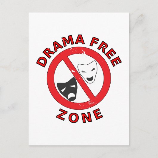 Drama Free Zone Briefkaart (Voorkant)