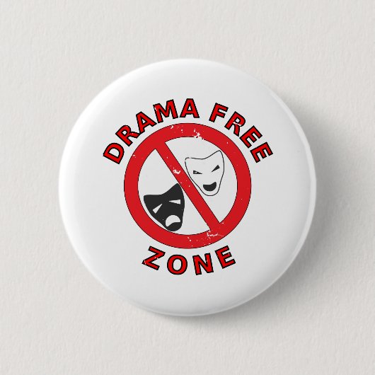 Drama Free Zone Ronde Button 5,7 Cm (Voorkant)