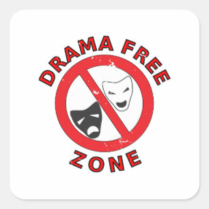 Drama Free Zone Vierkante Sticker