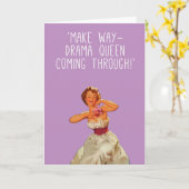 'Drama koningin komt door.' Kaart (Gele Bloem)