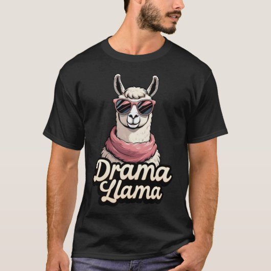 Drama Llama Grappig Retro Llama T-shirt (Voorkant)