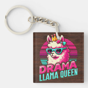 Drama Llama Queen voor Llama Liefhebbers voor Vrou Sleutelhanger