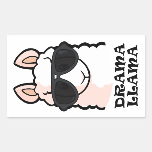 Drama Llama Rechthoekige Sticker (Voorkant)