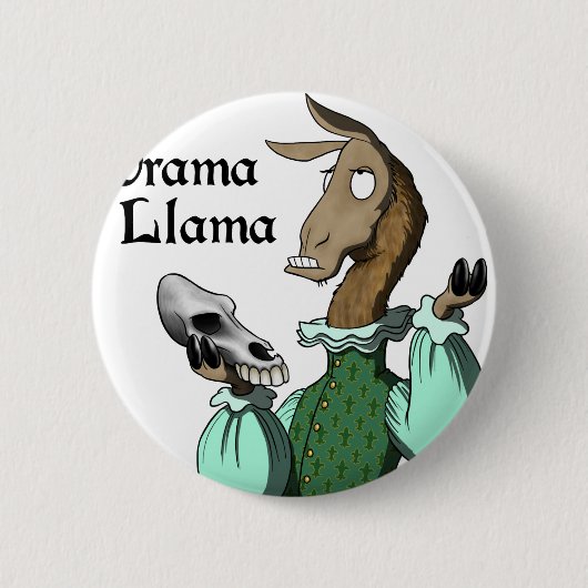 Drama Llama Ronde Button 5,7 Cm (Voorkant)