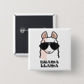 Drama Llama Vierkante Button 5,1 Cm (Voorkant /achterkant)