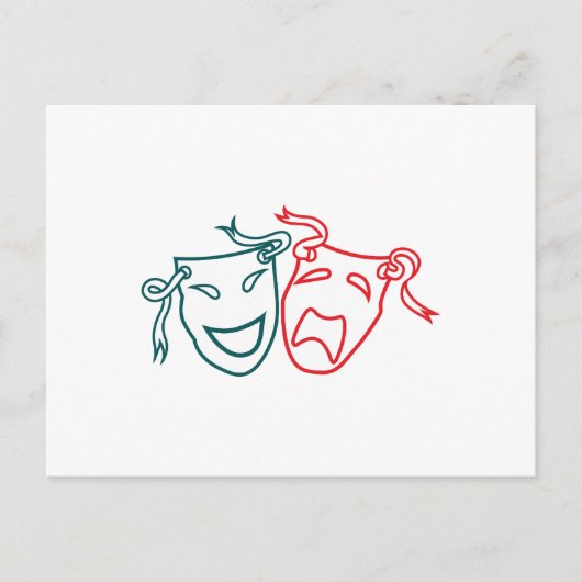 Drama maskers briefkaart (Voorkant)