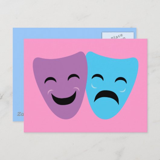 Drama maskers briefkaart (Voorkant / Achterkant)