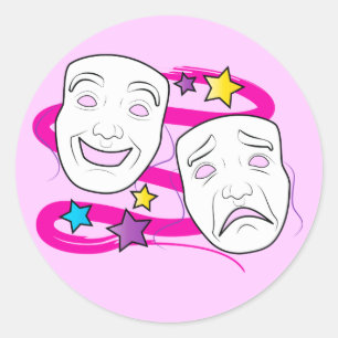 Drama maskers comedy en tragedie ronde sticker