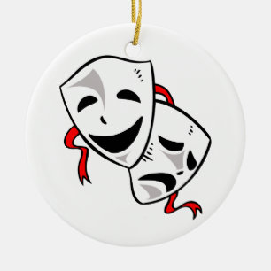 Drama maskers keramisch ornament