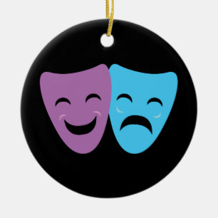 Drama maskers keramisch ornament