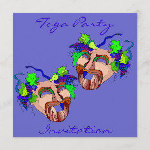 Drama-maskers met toevoeging van druiven Toga Part Kaart