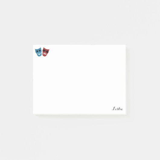 Drama-maskers met zonnebril post-it® notes (Voorkant)