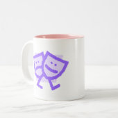 Drama-maskers van pastel Walking, Drama Mama Tweekleurige Koffiemok (Voorkant links)